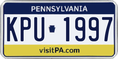 PA license plate KPU1997