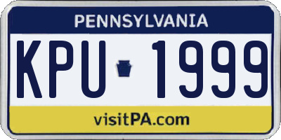 PA license plate KPU1999