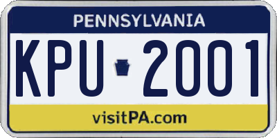PA license plate KPU2001