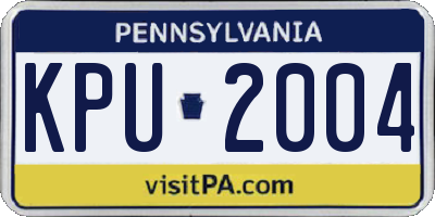 PA license plate KPU2004