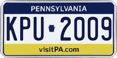 PA license plate KPU2009