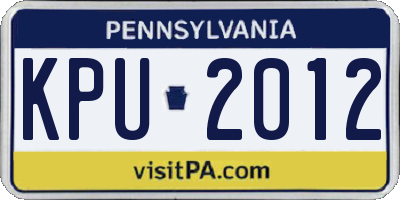 PA license plate KPU2012