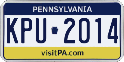 PA license plate KPU2014