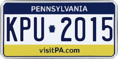 PA license plate KPU2015