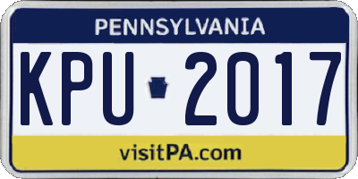 PA license plate KPU2017