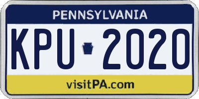 PA license plate KPU2020