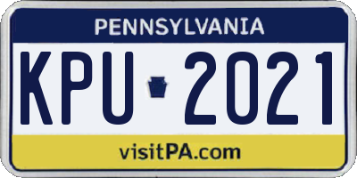PA license plate KPU2021