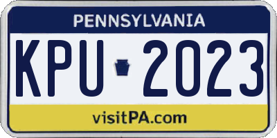 PA license plate KPU2023