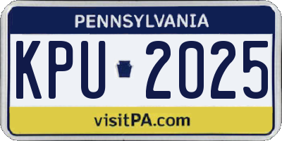PA license plate KPU2025