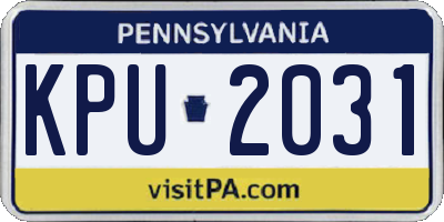 PA license plate KPU2031