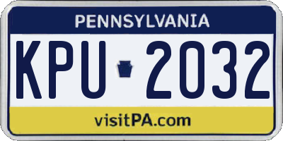 PA license plate KPU2032