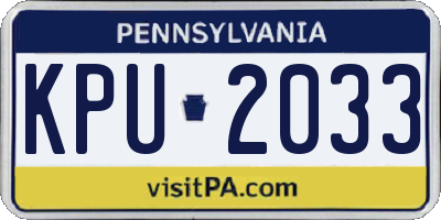 PA license plate KPU2033