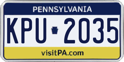 PA license plate KPU2035