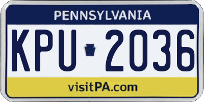 PA license plate KPU2036