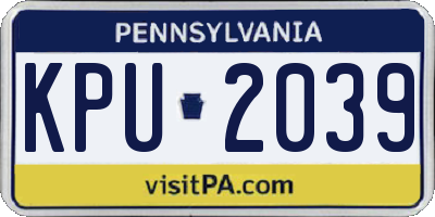 PA license plate KPU2039