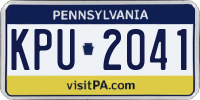 PA license plate KPU2041