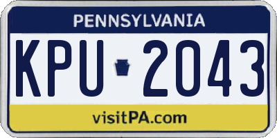 PA license plate KPU2043