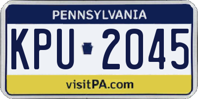 PA license plate KPU2045