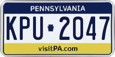 PA license plate KPU2047