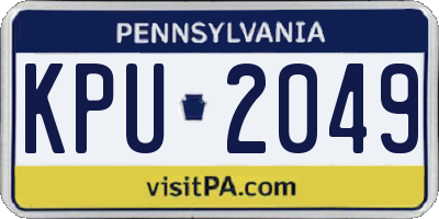 PA license plate KPU2049
