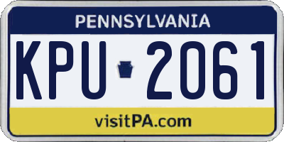 PA license plate KPU2061