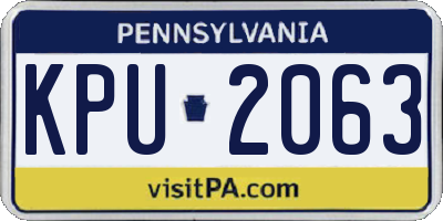PA license plate KPU2063