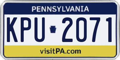 PA license plate KPU2071