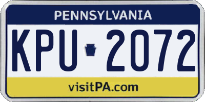PA license plate KPU2072