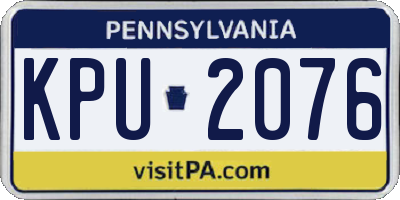 PA license plate KPU2076