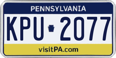 PA license plate KPU2077
