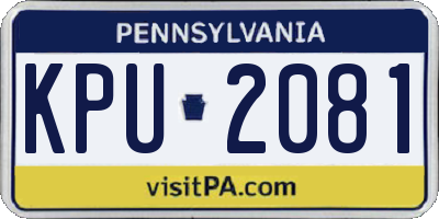 PA license plate KPU2081