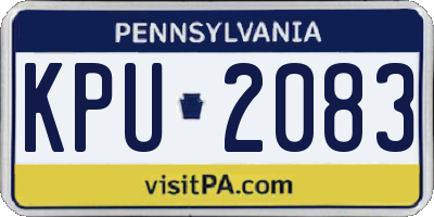 PA license plate KPU2083