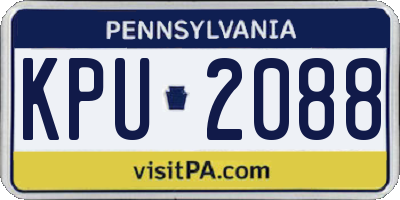 PA license plate KPU2088