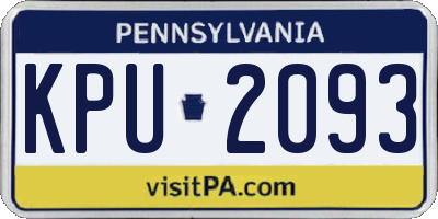 PA license plate KPU2093