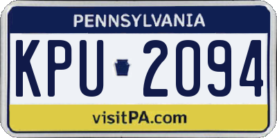 PA license plate KPU2094