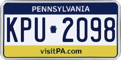 PA license plate KPU2098