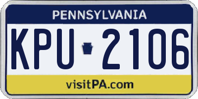PA license plate KPU2106