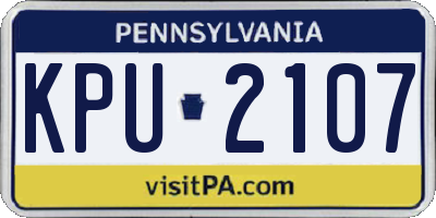 PA license plate KPU2107