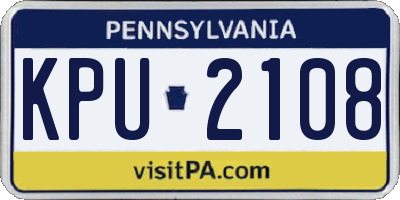 PA license plate KPU2108
