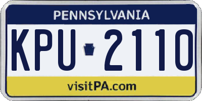 PA license plate KPU2110