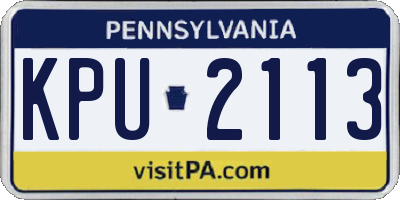PA license plate KPU2113