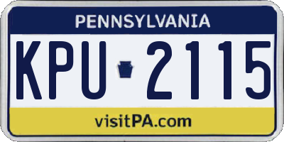 PA license plate KPU2115