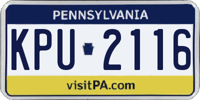 PA license plate KPU2116