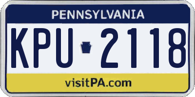 PA license plate KPU2118