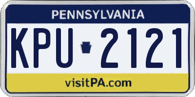 PA license plate KPU2121