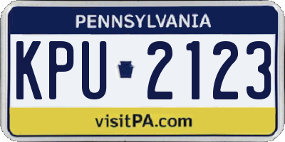 PA license plate KPU2123