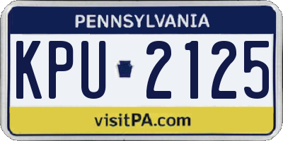 PA license plate KPU2125