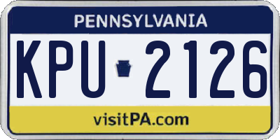 PA license plate KPU2126