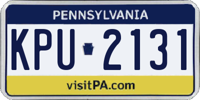 PA license plate KPU2131