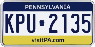 PA license plate KPU2135